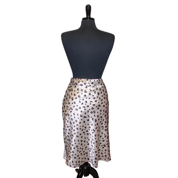 Le Lis Animal Print Midi Slip Skirt Leopard Cheetah Size S - Picture 3 of 4